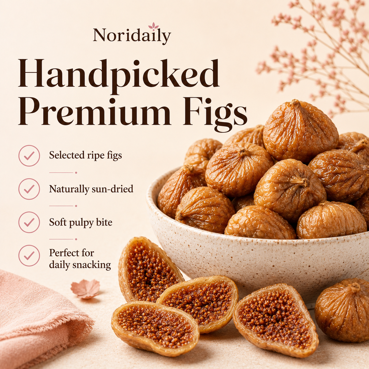 Organic Sun-Dried Whole Figs Premium Natural Sweet Dried Fruit Vegan Healthy Snack-JXX